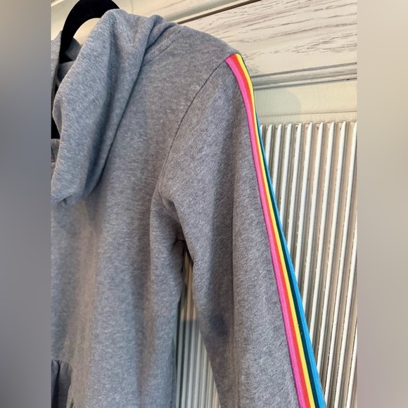 HANNAH ANDERSON Girls Rainbow Hoodie Dress Gray French Terry, Size 10 - Picture 12 of 13